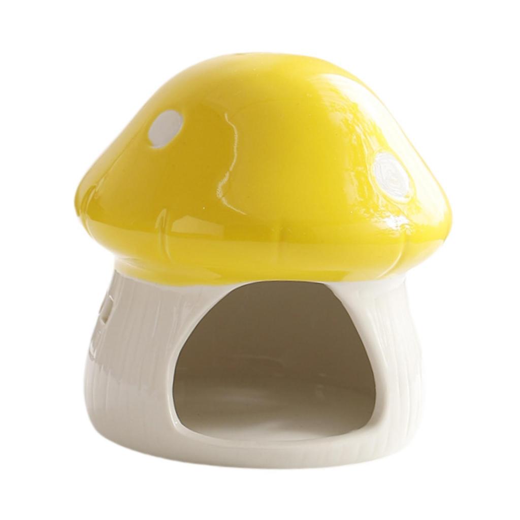 Mushroom Shaped Ceramic Hamster House Decorative Small Animal Hideout Cave for Hamster Guinea Pig Cage