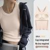 Damen Sommer Modal Geripptes Trägertop mit integriertem BH