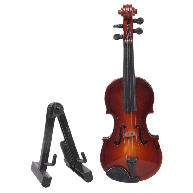 Dollhouses Violin and Stand Set Supplies for Garden, Office Display Music Instrument Party Decors