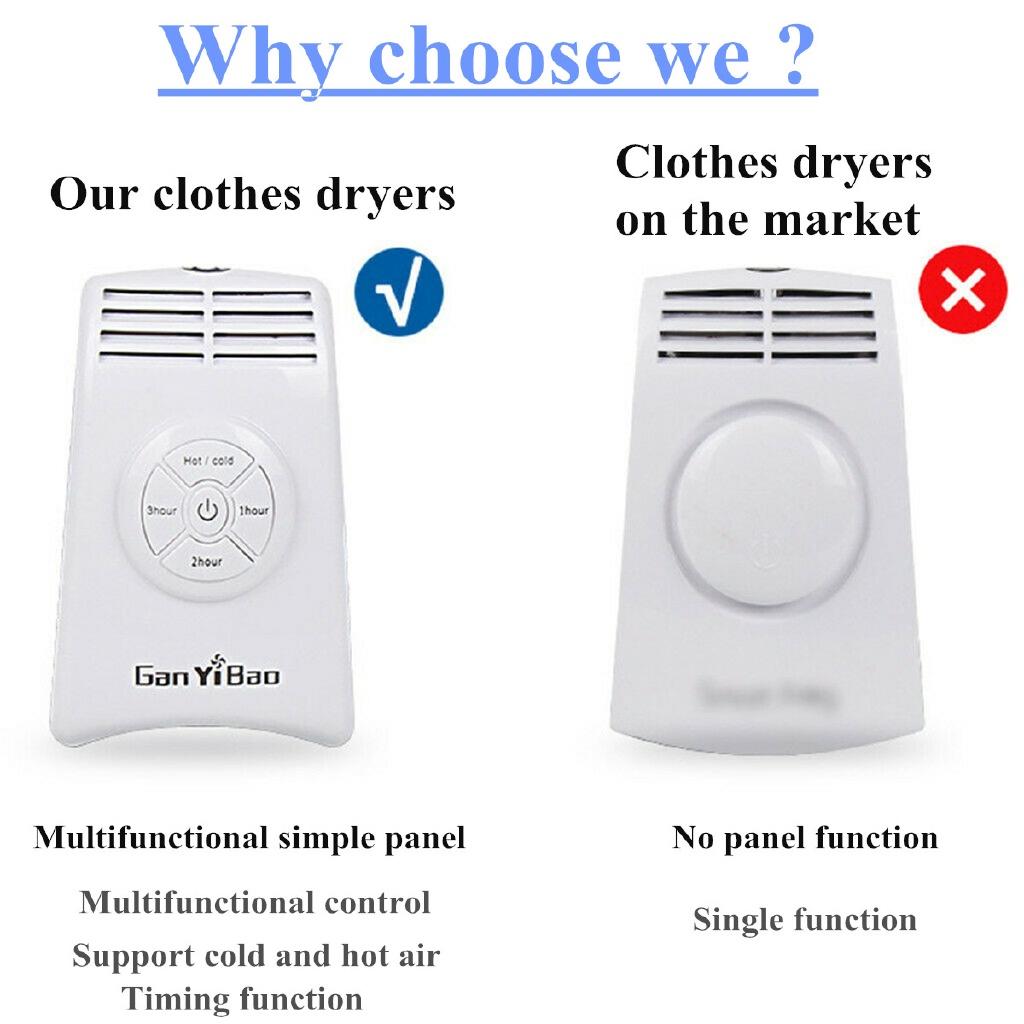 Portable Clothes Hangers Electric Clothes Dryer Smart Shoes Dryer Rack Hot&Cold Dual-use Home Travel Rack Hangers US/EU