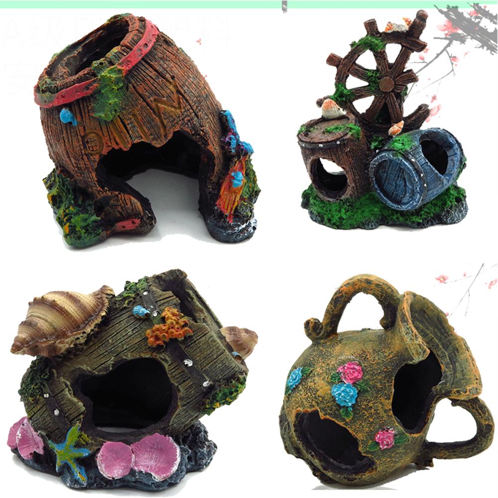 Resin Reptile  Shelter Aquarium Equipment Accessorie Glass Fish Tank Landscaping Decoration