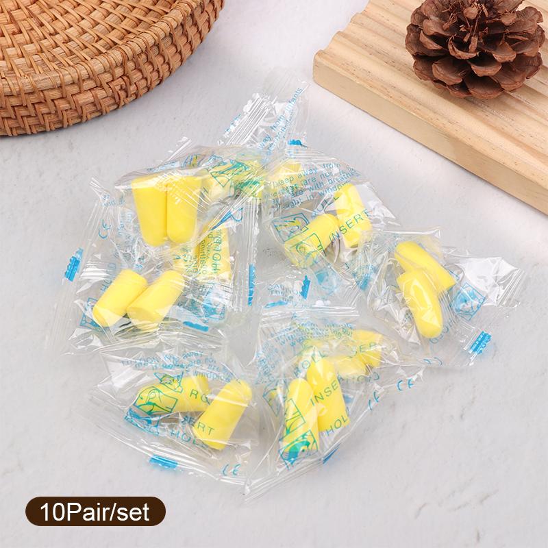 

10 пар губчатых берушей – шумоизолирующие, пылезащитные и гибкие для защиты во время сна и работы