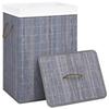 VidaXL Panier à linge avec une seule section bambou gris 320755