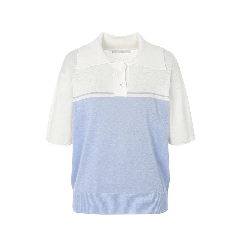 VISITINNEWYORK Wide Flat Collar Mixed Color Knit (Vz4Sk20)