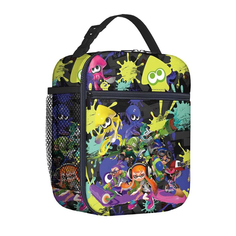 Borsa per Pasto Portatile Borsa Quadrata per Pasto Completamente Stampata Borsa per il Pranzo dei Bambini Borsa per Picnic della Scuola Elementare