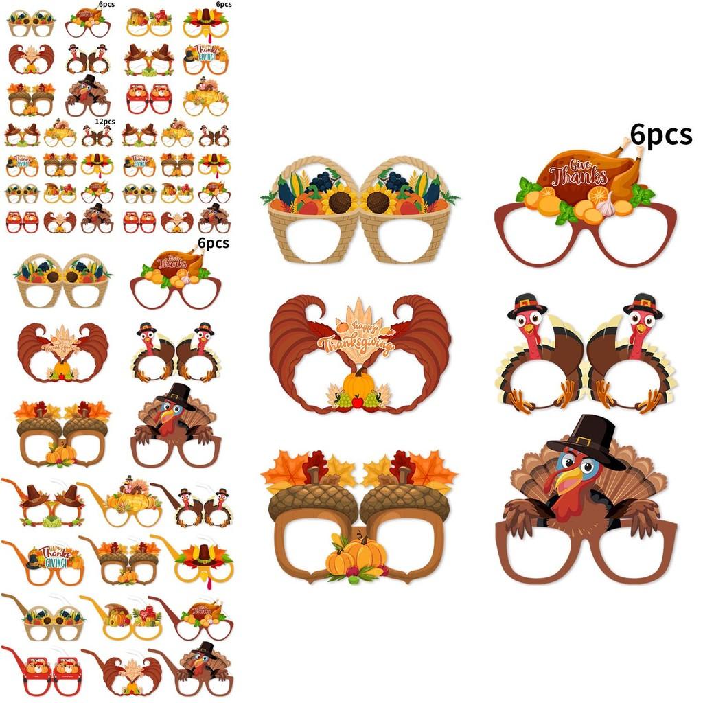 Halloween Festive Paper Glasses Photo Props Set For Holiday Decorations And Parties