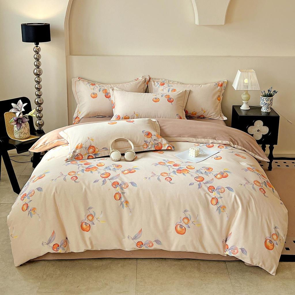 Szczotkowana Czysta Bawełna Antybakteryjna Zimowy Komplet Pościeli - 4-częściowy do Sypialni Głównej