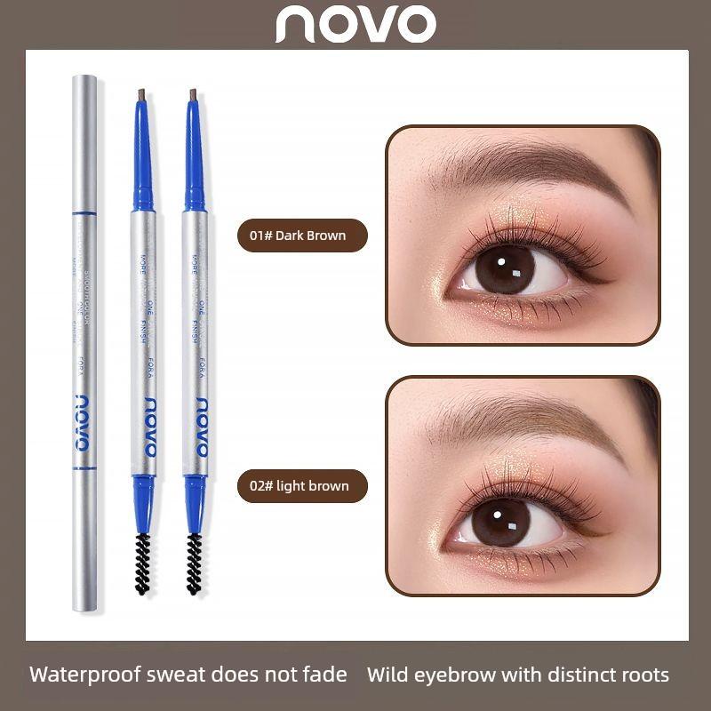 Novo Ultra-Fine Eyebrow Pencil Female Distinct Look Wild Eyebrows Nature Waterproof Sweatproof Long Lasting Fadeless Newbie Beginner