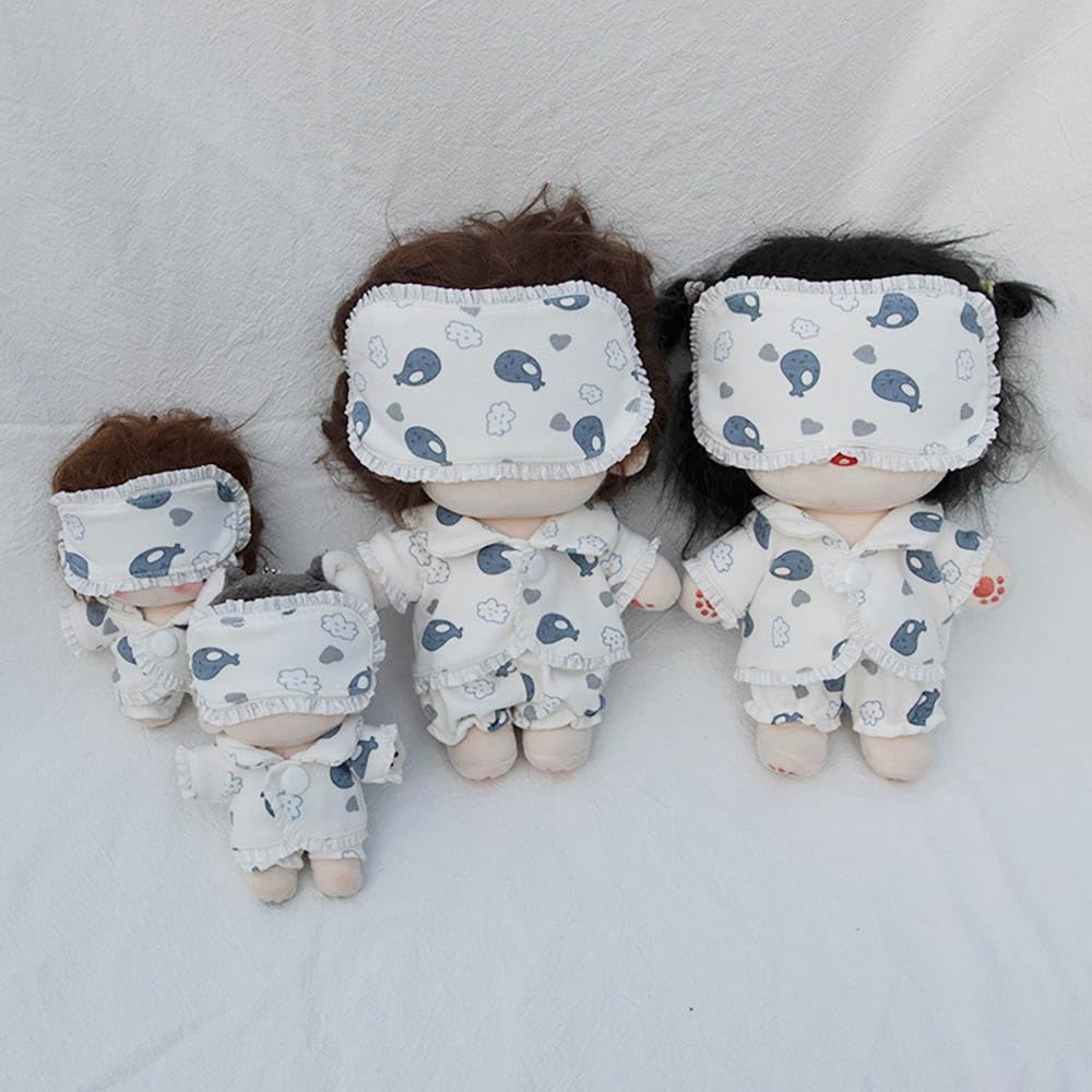 Niannyyhouse 10cm, 15cm, 20cm, 40cm Plush Doll Clothes, Eyeshade, Jacket, Pants, Pajama Set, Cotton Doll, Accessories, Dress-Up (40cm)