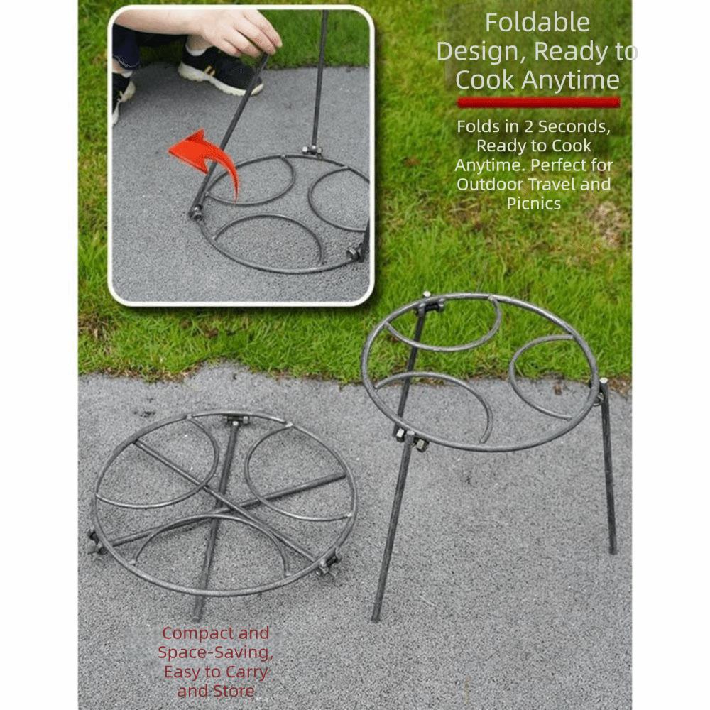Foldable Pot Rack Reinforced Steel Camping Grill Camping Campfire Tripod Hiking Picnic