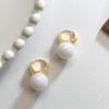 Eco-Friendly French Luxury Mermaid Shell Pearl Hoop Earrings - Elegant, Versatile Fashion for Daily Wear