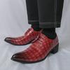 Fashion British Gentleman Men's Pointed Crocodile Pattern Lace Up Oxford Shoes Designer Formal Wedding Prom Dress Homecoming Footwear