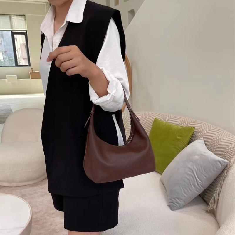

New small bag soft bag women s bag versatile handbag shoulder bag simple dumpling bag underarm bag темно-коричневого кольору