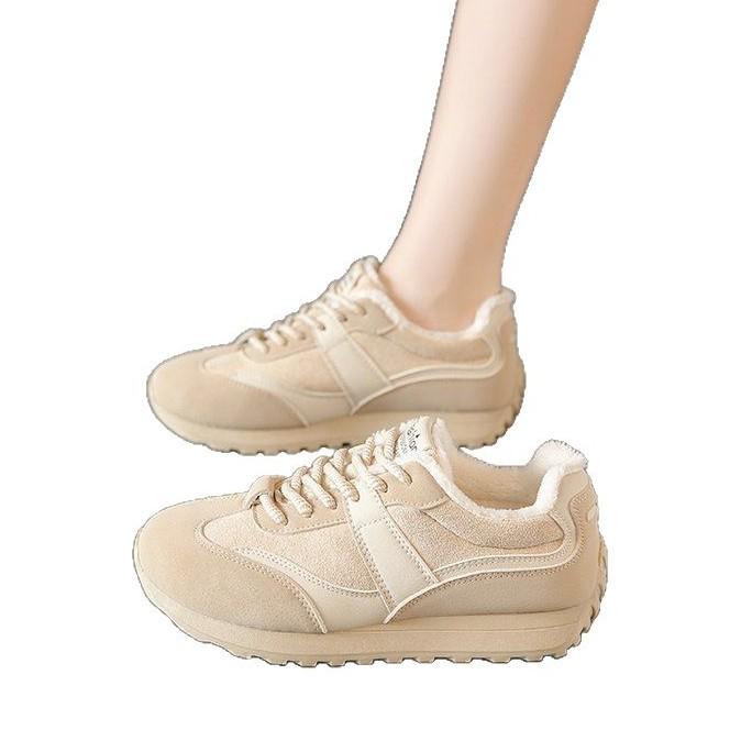 Cocoa Latte~ Women's Shoes Sneakers Forrest Gump Shoes 2025 Spring and Autumn New Casual Platform Splicing German Training Shoes