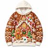 merry christmas cartoon funny Santa claus hoodie for men 3D print neon pattern Hooded Sweatshirt holiday gift fashion casual