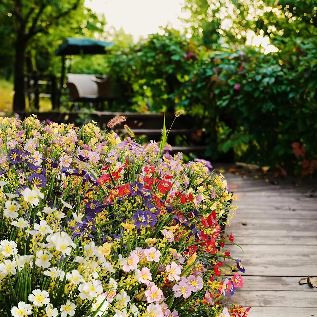 12 svazků umělých falešných květin sedmikrásek kytice pro venkovní použití hedvábné umělé divoké květiny sedmikrásky se stonky pro venkovní použití stolní dekorace