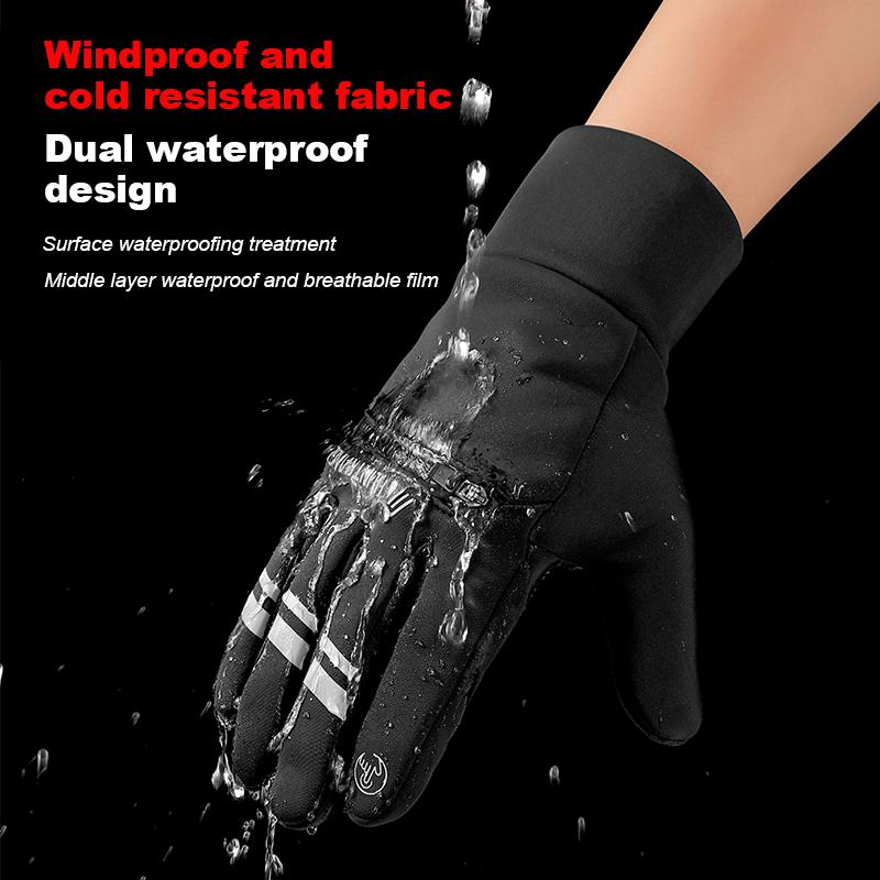 Black Winter Outdoor Cycling Gloves Gym Fitness Sports Running Warm Touch Screen Nonslip Gloves Motorcycle Gloves Men Women
