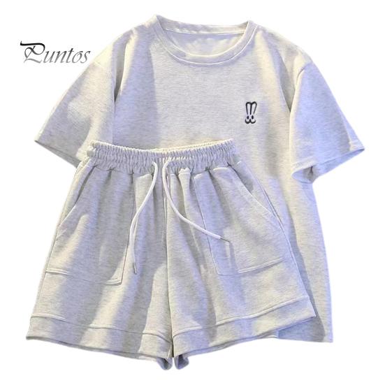 

2 шт./компл., женская футболка, шорты, костюм с круглым вырезом, однотонный, с короткими рукавами, топ с завязками, эластичная резинка на талии, свободные брюки, женский спортивный костюм, повседневная повседневная одежда 3XL серый