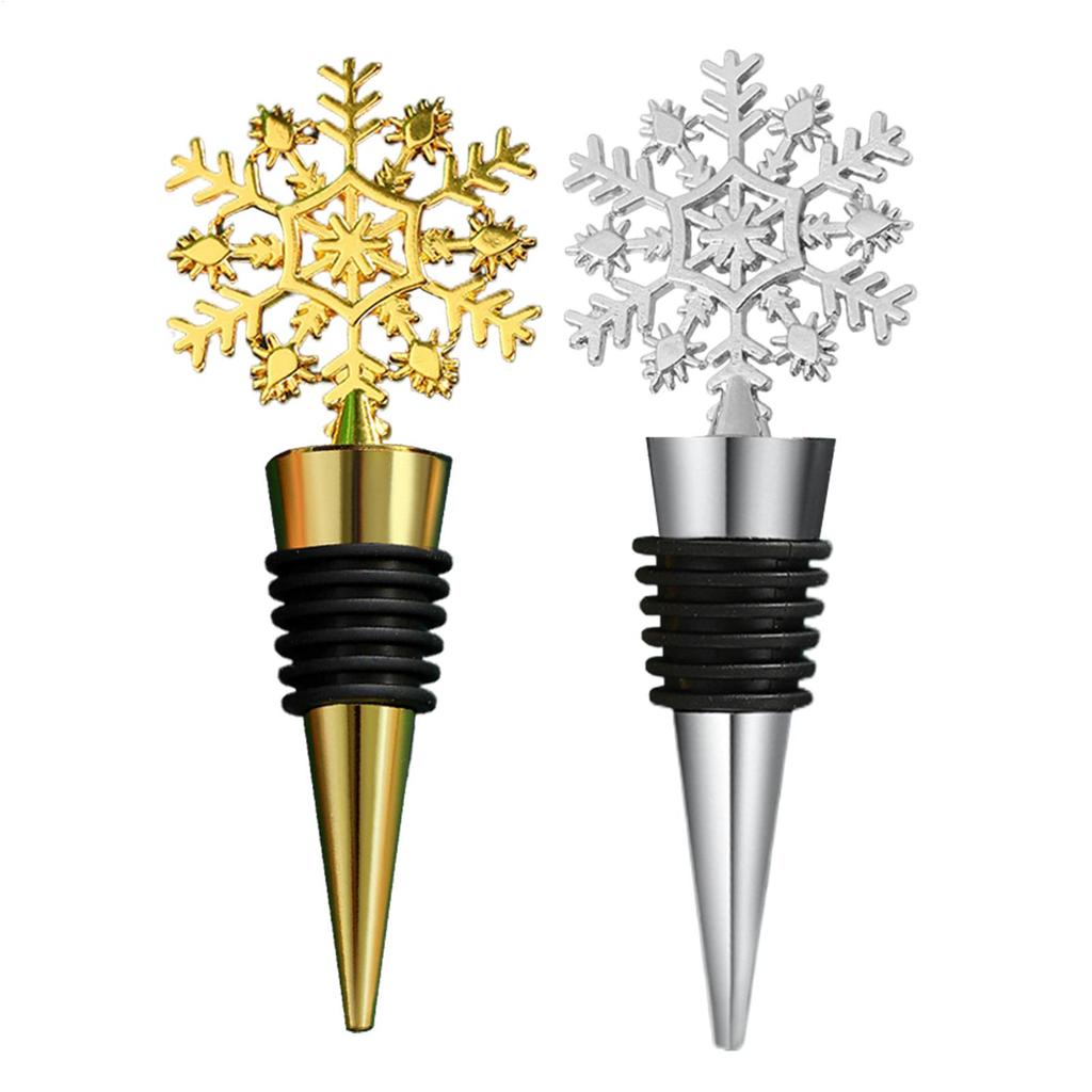 Christmas Snowflake Decorative Wine Stoppers Bottle Decoration Crafts Alloy Bottle Stopper Home Bar Wine Accessories Tools