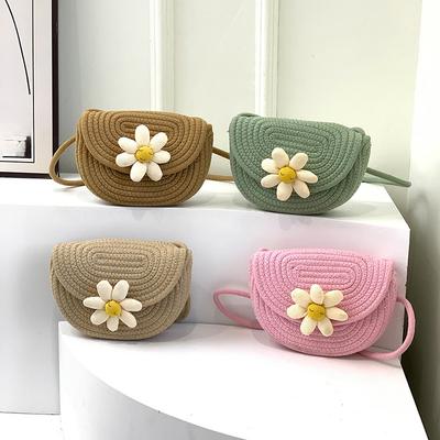 Printemps Nouveau Sac bandoulière asymétrique Plage Décontracté et Beau Sac de plage tressé en fil de coton coréen Vacances
