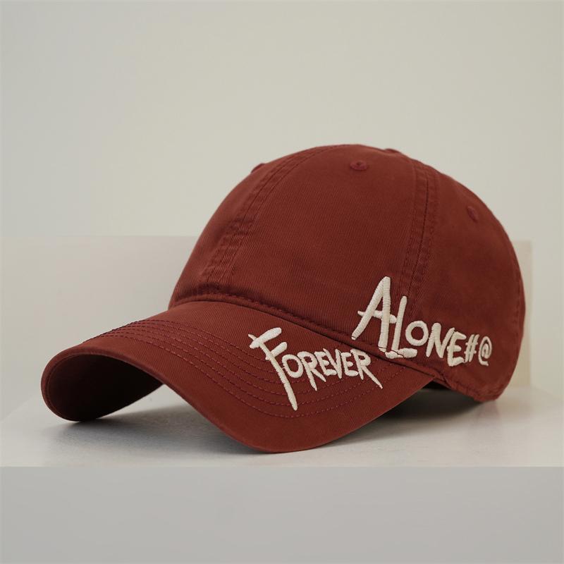 

Embroidered Letter Soft Top Sunshade Baseball Cap for Unisex червоний