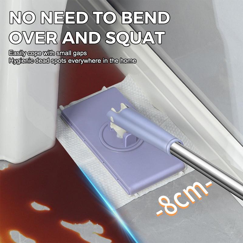Compact 360° Rotation Lazy Mini Mop Disposable Wet Wipe Clip Flat Mop for Shoe Upper Surface Stain Quick Cleaning
