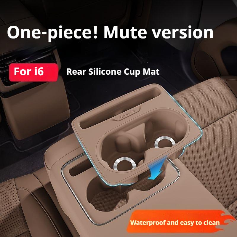 For Li Lixiang I6 Car Center Console Back Row Silicone Cup Holder Leading Ideal I6 Dedicated Front Row Cups Non-slip Coaster Mat