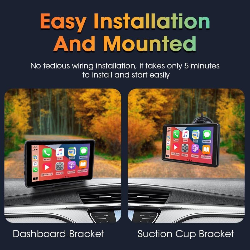 7 Inch Car Radio Wireless CarPlay Android Auto Multimedia Video Player Portable Touch Screen AUX BT Universal For Kia Toyota VW