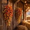 Maintenance Free Decorative Plants Fall Artificial for Hanging, UV-Resistant Faux Flowers, Realistic Plastic Flowers Garden Trailing Vines Autumn