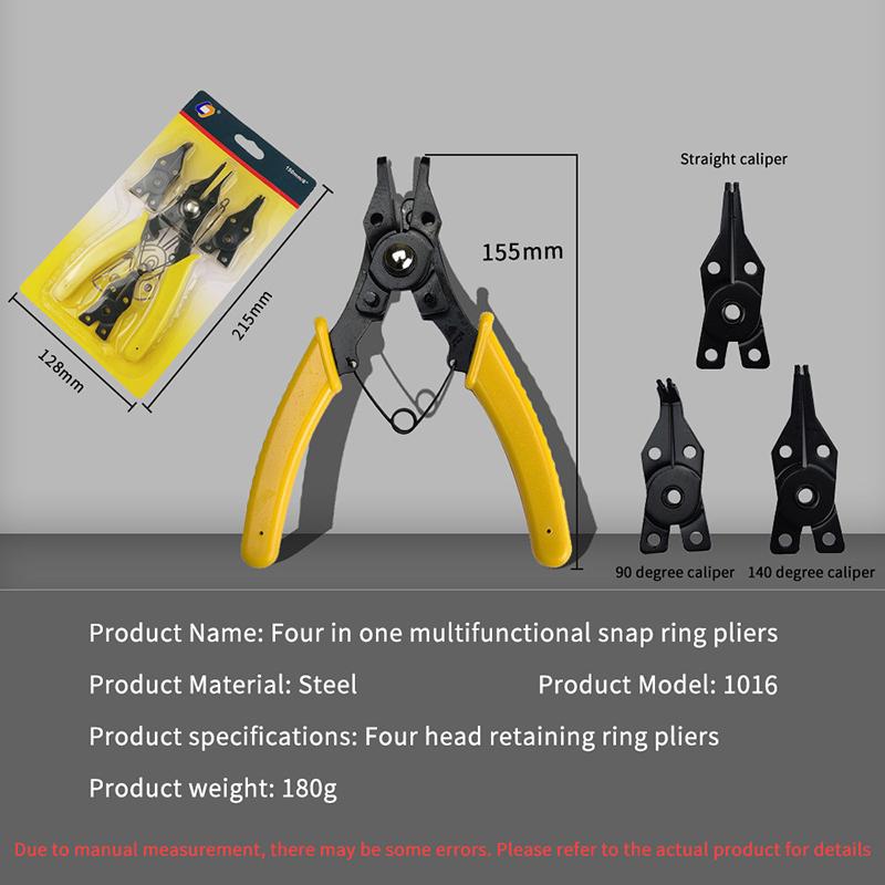 4 In 1 Multifunction Circlip Pliers Snap Ring Pliers Retaining Circlip Pliers Disassembly Ring Pliers Hand Tools
