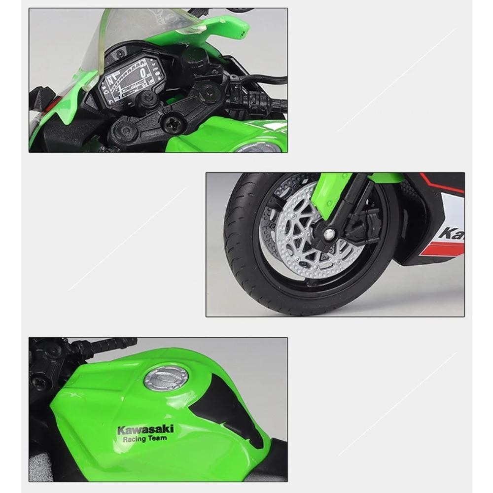 WELLY 1/12 Kawasaki Ninja ZX10R Motorcycle Model Toy Vehicle Collection Autobike Shork-Absorber Off Road Autocycle Toys Car