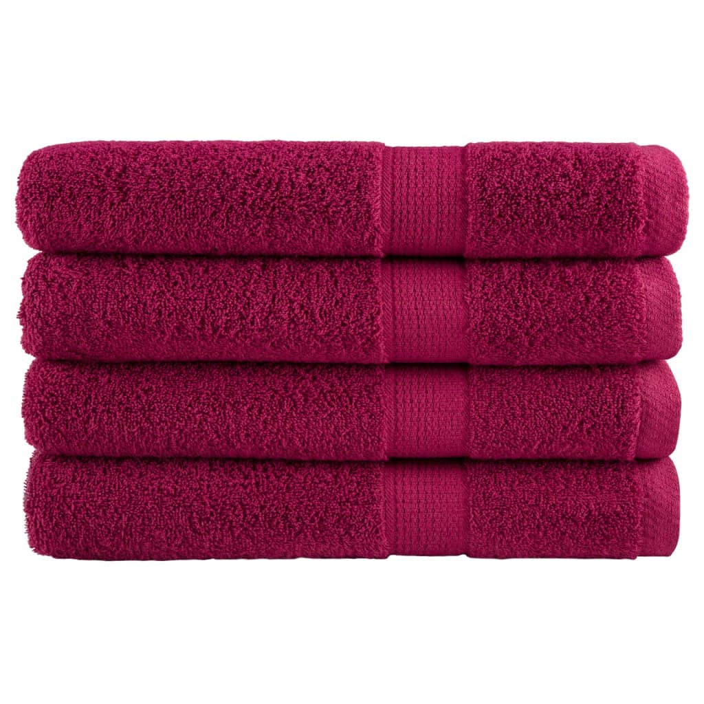 Premium Sauna Towels SOLUND 4 pcs. Bordeaux 80 x 200 cm 600 g m²