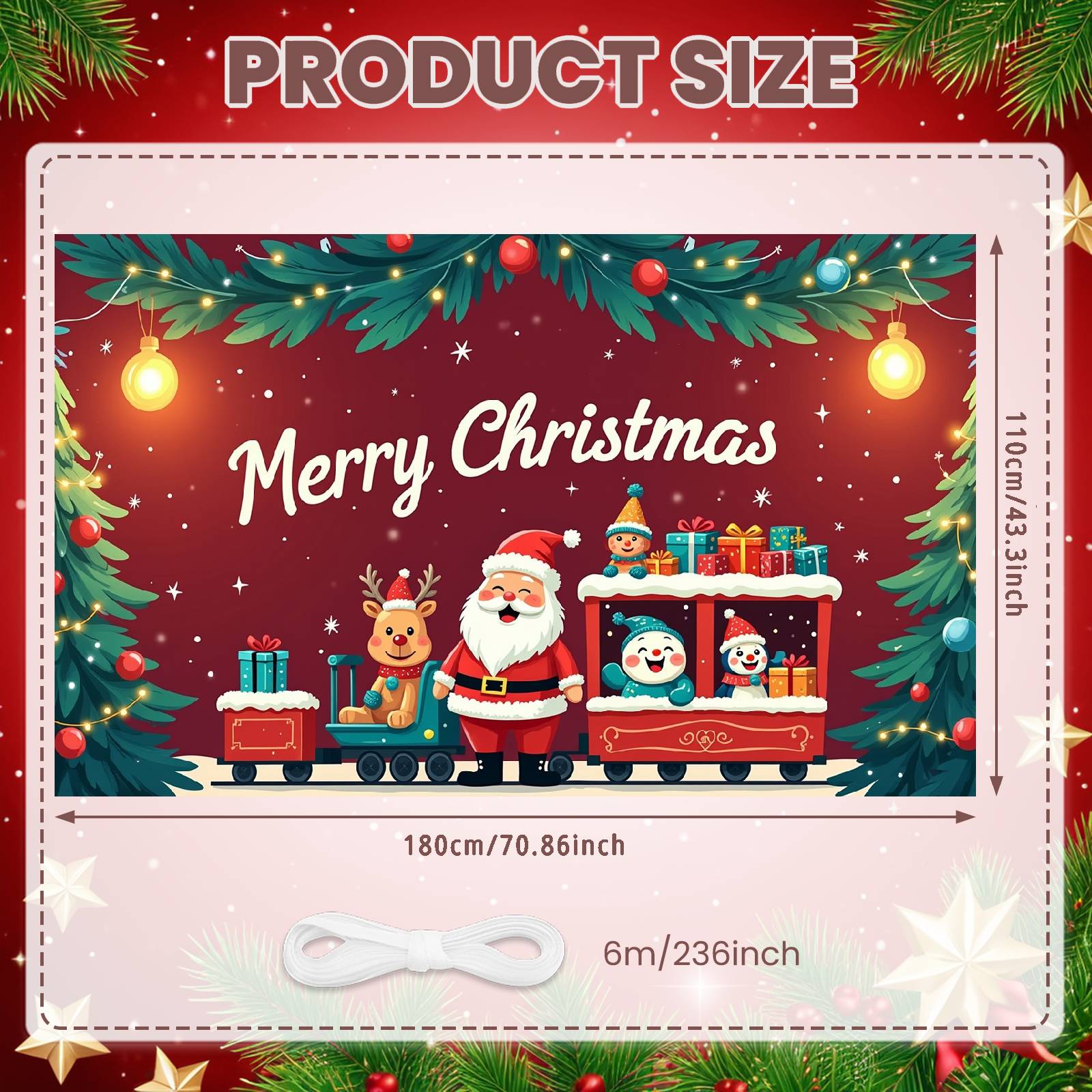 Reindeer Backdrop Festive Ornaments Xmas Display Santa Claus Display Santa Claus Theme Gift-themed Background For Holiday