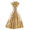 Summer New Arrival Retro Lapels Sleeveless Printed Dress