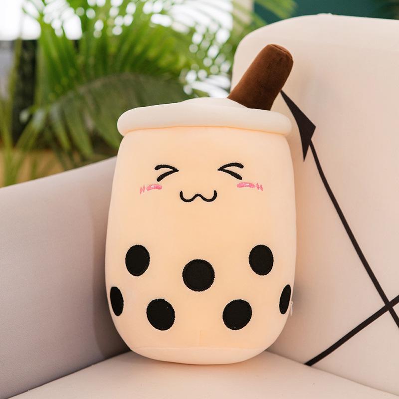 Super Soft Plush Milk Tea Cup Pillow - Cylindrical Sleeping Doll for Kids & Girlfriend Gifts