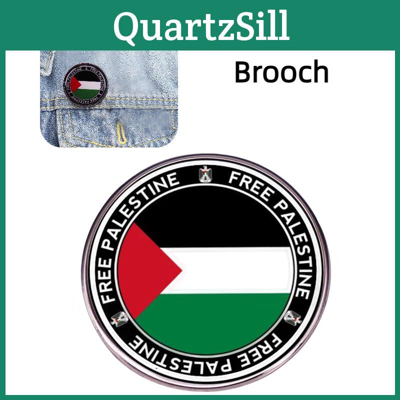 Palestinian Flag Crest Pin Elegant Alloy Accessory For Weddings And Tourism