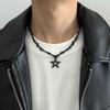 Punk Thorn Pentagram Pendant Necklace For Man Woman Hip Hop Clavicle Sweater Chain New Y2k Couple  Gothic Gift