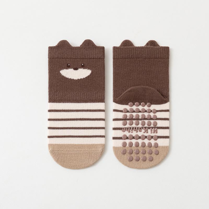 Meias infantis para meninos e meninas, meias macias de desenho animado para bebês, meias antiderrapantes de primavera para casa, meias para recém-nascidos de 0 a 5 anos