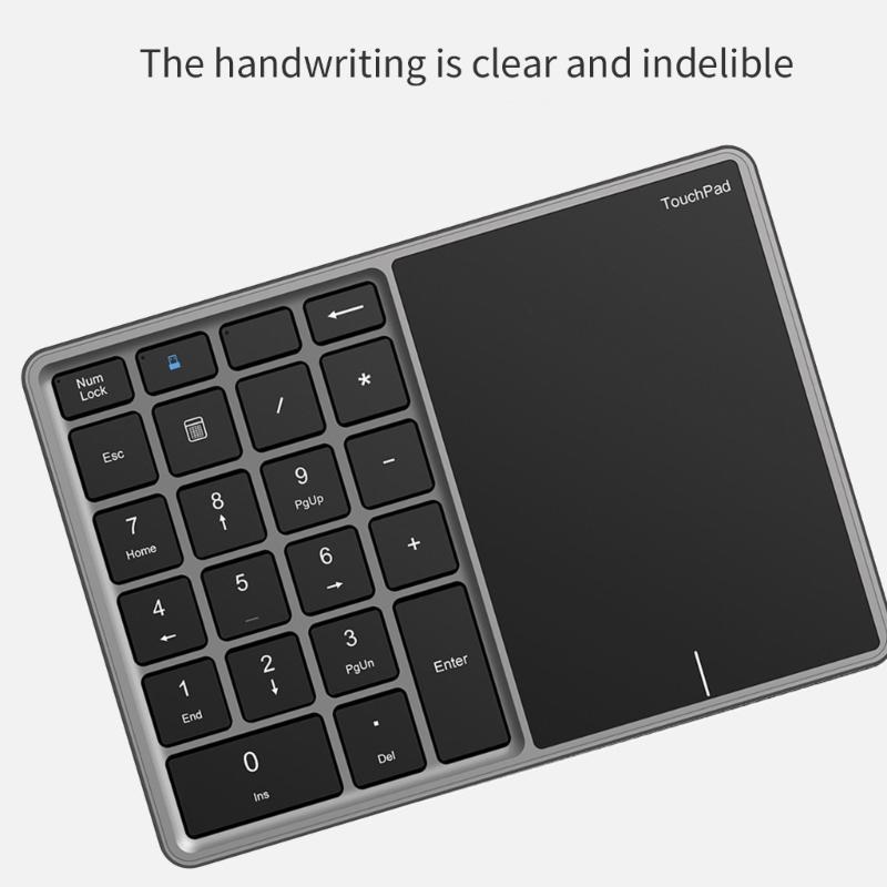 22-Tasten-Tastatur mit Ziffernblock für Finanzbuchhaltung, Bluetooth 4.2 + 2,4-GHz-USB-C-Ladeanschluss, Touchpad