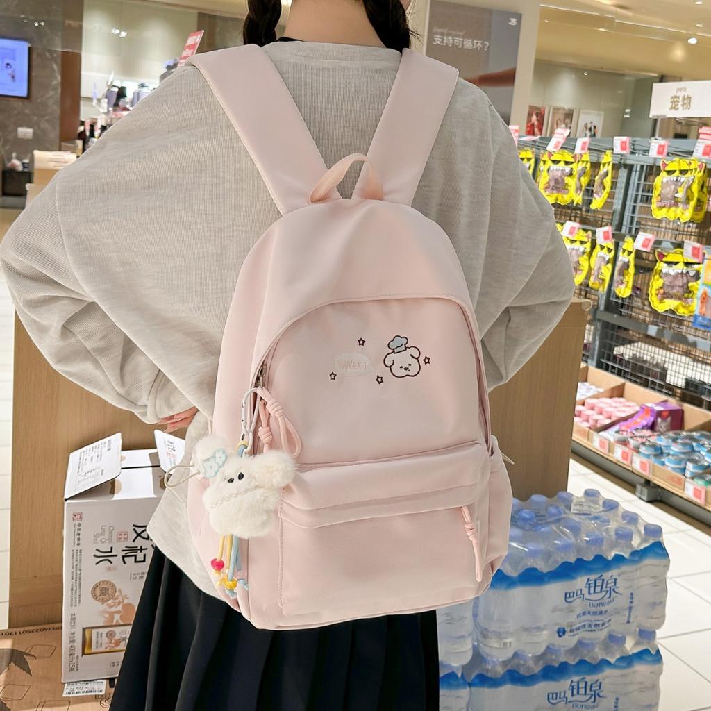 Schoolbag Female Japanese Cute Cartoon Kitten Soft Girl College Style Backpack Mori Candy Color Large Capacity Backpack