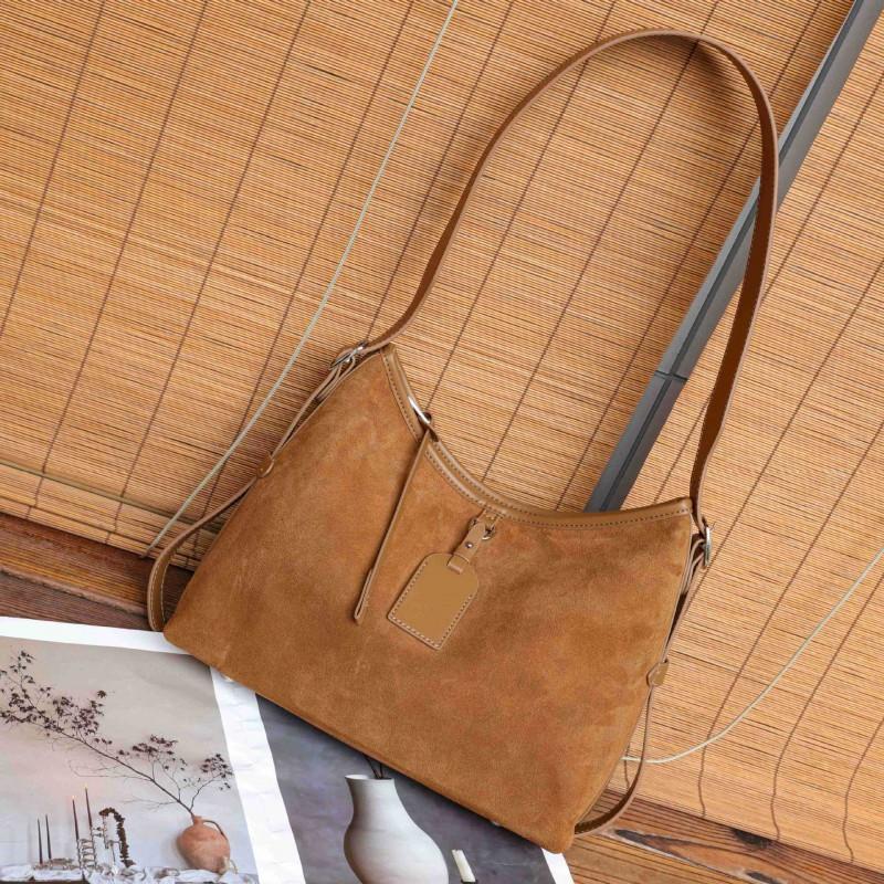 Leather Fashion Crossbody Women s Bag Head Layer Matte Tote Large Capacity Wind Underarm Shoulder 30x12x24CM