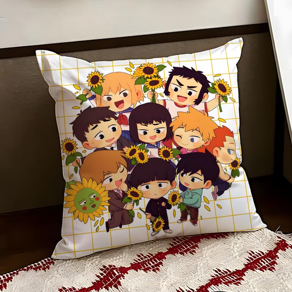 Anime MMob PPsycho 100 Cushion Cover Reversible Soft Durable Pillow Cover Home  Car MultiScene Use for Daily Comfort