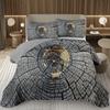 Wood Barn Door Bedspread Queen/Twin Wood Grain Quilted Coverlet Retro Rustic Farmhouse Bedding Set Reversible Grey Quilt Set