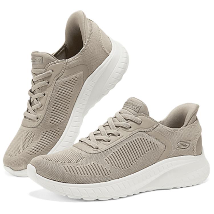 Skechers Bobs Sport Zapatillas Casuales Cómodas Absorbentes de Impactos Duraderas de Caña Baja para Mujer Gris Marrón 117497-TPE