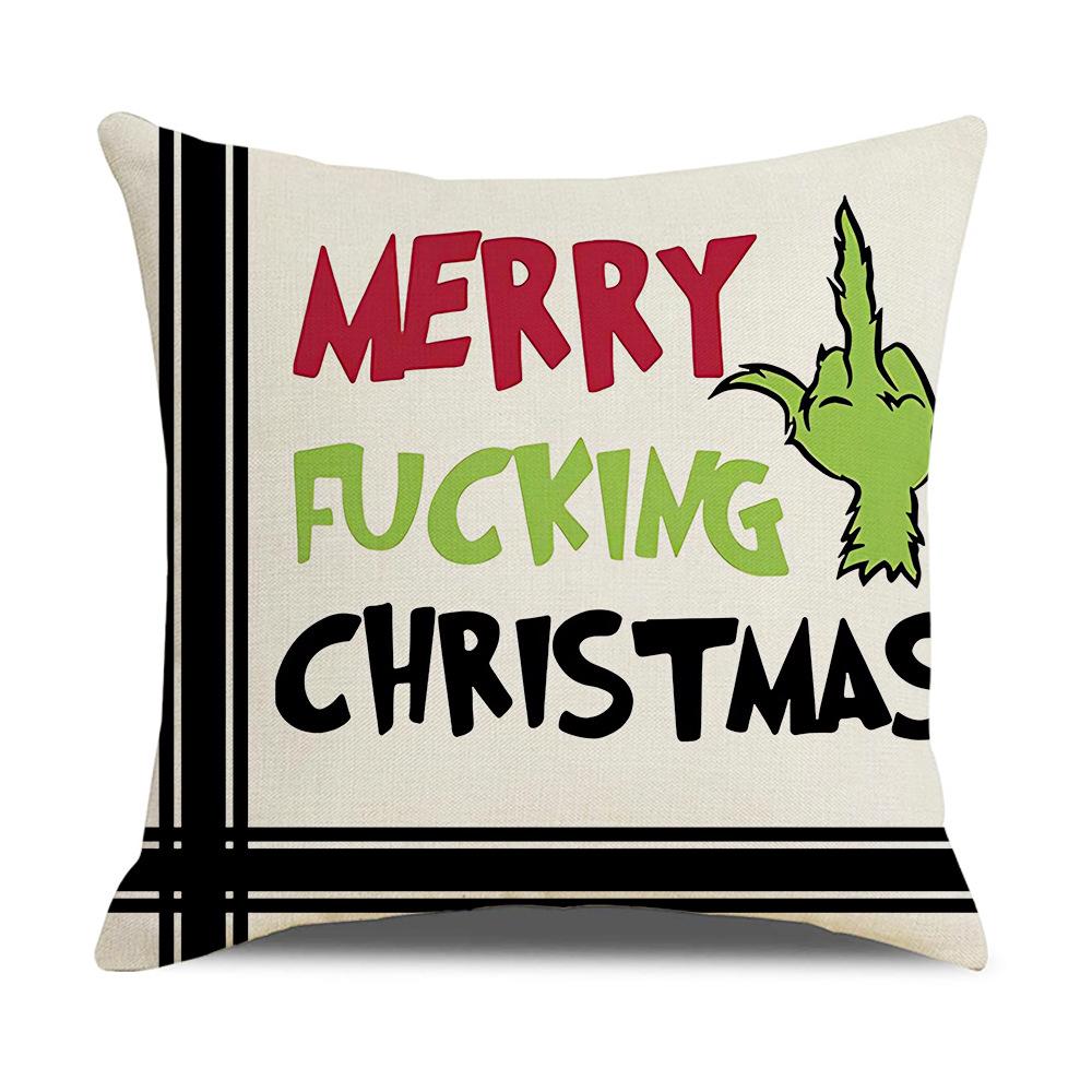 Grinch Christmas Pillowcase Home Christmas Decoration Cushion Sofa Pillowcase