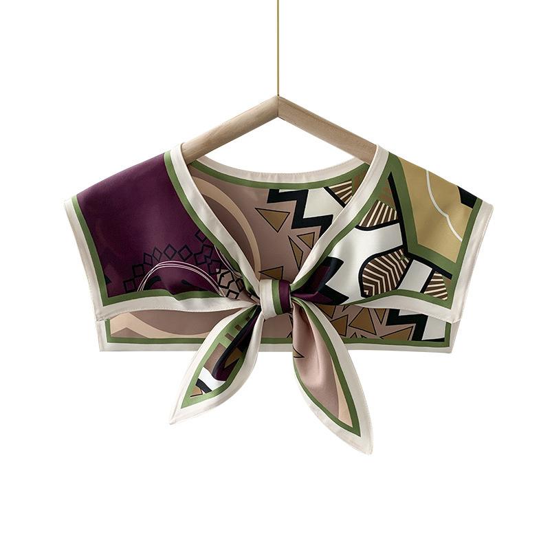 Shawl Summer Exterior Decoration Women'S Silk Scarf Spring And Autumn Thin Fashion Fake Collar Shirt Versatile Sunscreen Shawl