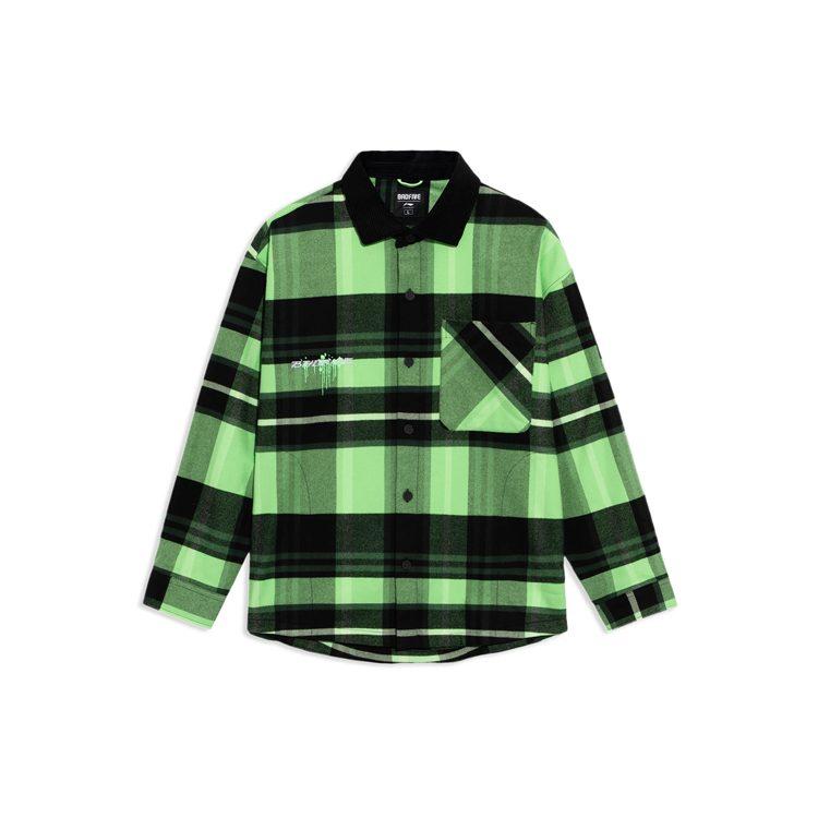 Li Ning BADFIVE Shirts Men's Green Square Collar Moderate Shirt ASHS005-1