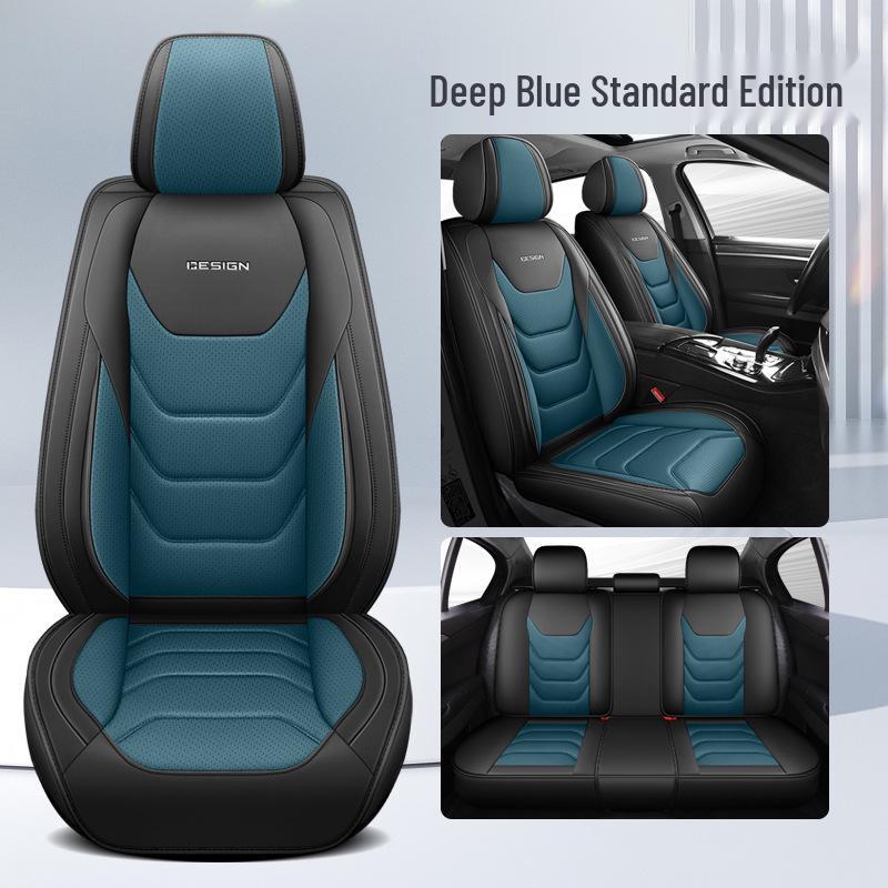 Universal All-Season Five-Seat Leather Car Seat Cover – Full Coverage, Wear-Resistant, Durable, No Removal Needed.