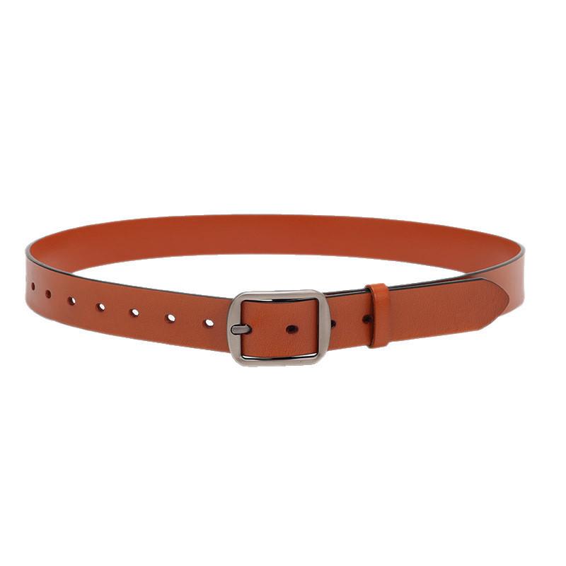 Cowhide Leather Stylish Belt For Men And Women Business Casual With Metal Pin Buckle For Use Daily