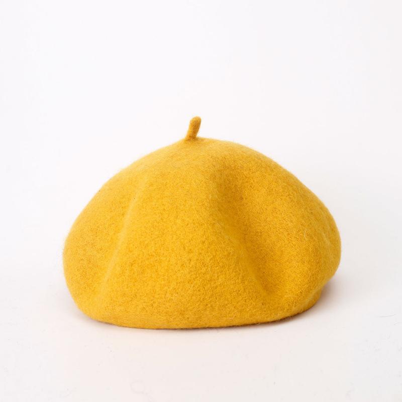 Beret Autumn Winter Lady Pumpkin Bud Hat Casual Wool Warm Hat